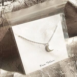 16" - 18" -‎ Kris Nations Opalescent Moon Necklace - Sterling Silver